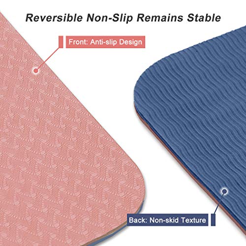 image for YOUYUAN Yoga Mat, 6mm Non-Slip Yoga Mats for Women, Exercise Mat with 