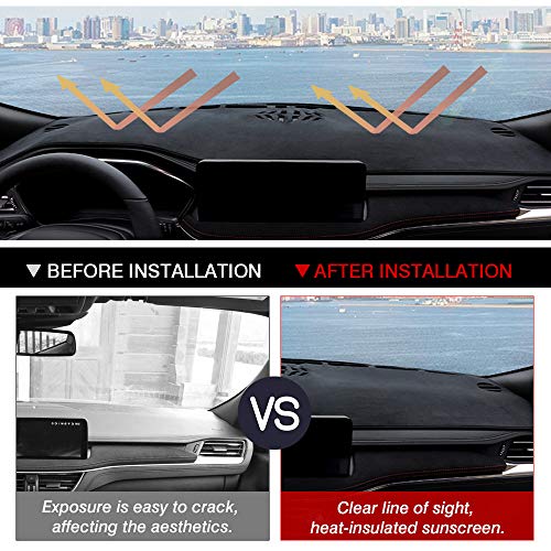 Image of Autorder Dashboard Cover Mat for Ford Escape 2020-2025 2026 Accessories Dash Cover Suede Dash Mat Sunshade Glare UV Rays Protector