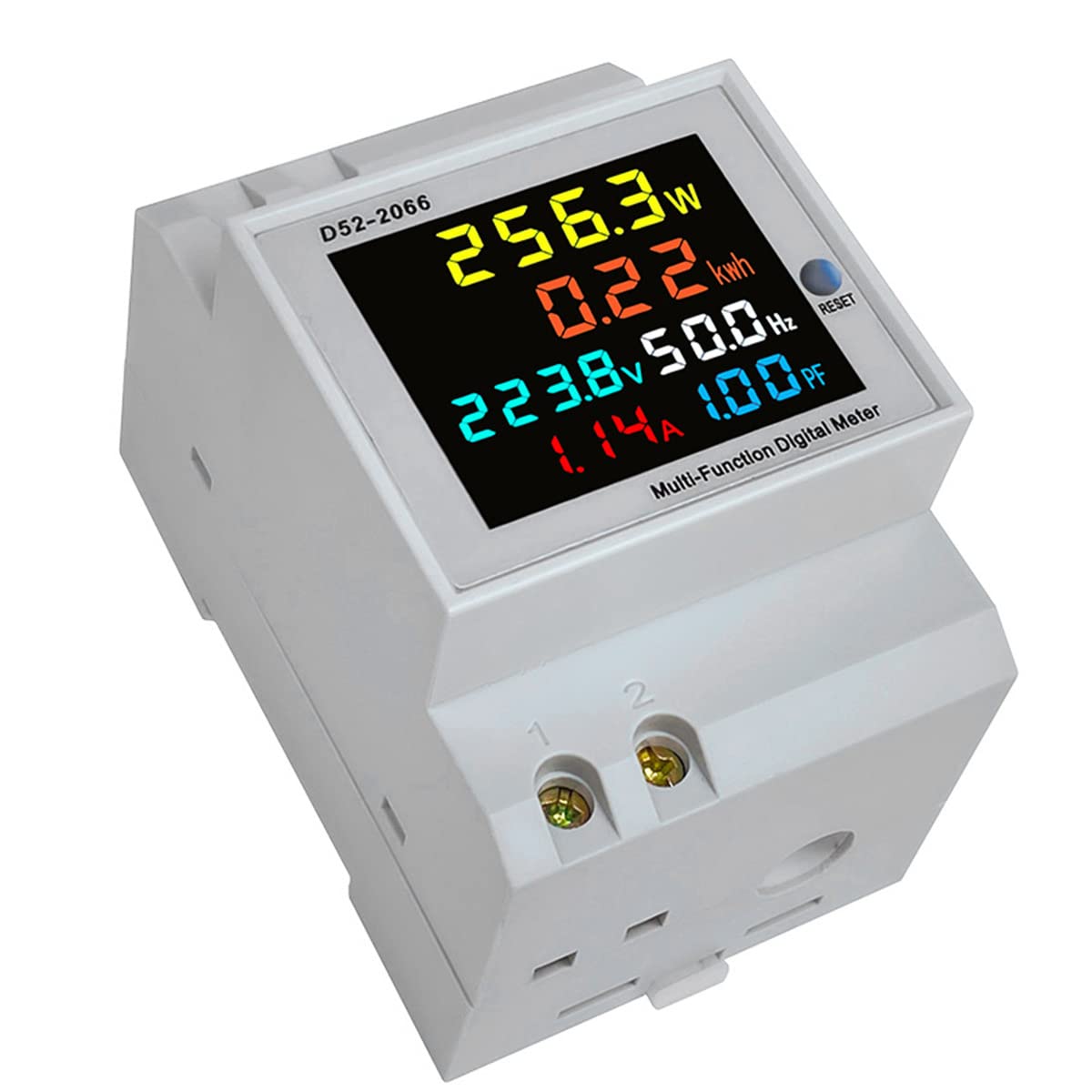 QLHbro Din Rail AC Monitor 6IN1 250-450V 100A Voltage Current Power Factor Active KWH Electric Energy Frequency Meter Volt AMP