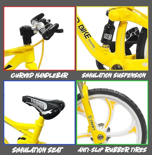 Image of VGRASSP 1:8 Scale Die Cast Racing Bicycle Toy for Kids - The Alloy Metal Off-Road Decorative Showpiece Realistic Design Bike Features Moveable and Rotating Handle, Wheels, Pedals (Multicolor)
