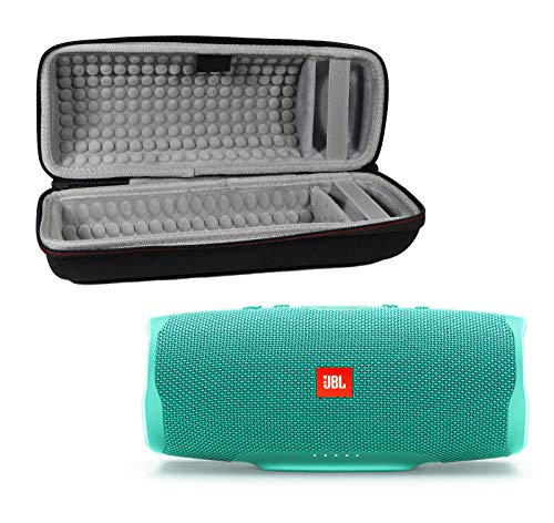 Best Cyber Monday 🔥 JBL Charge 4 Waterproof Wireless Bluetooth Speaker Bundle with Portable Hard Case - Teal