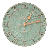 Whitehall Products Sunface Clock, Copper Verdi