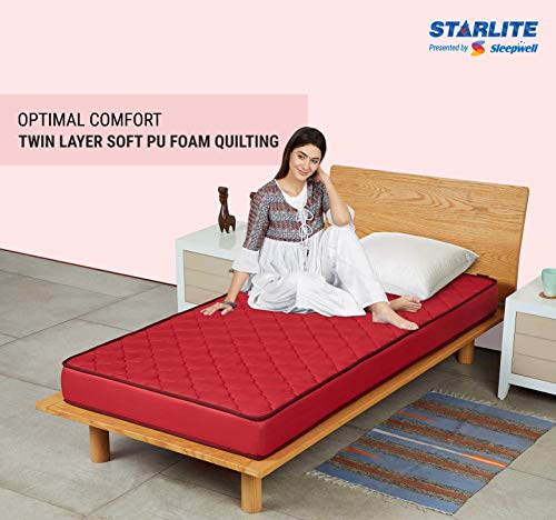 Image of Sleepwell Starlite Splendor Medium Single Size Foam Mattress (72x35x5 Inches)