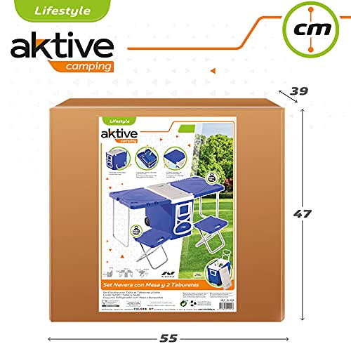 AKTIVE 52994 - Tavolo frigo con Ruote, 2 sgabelli