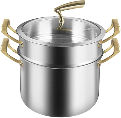 VOLDO Steamer 304 Stainless Steel 3 Layers Multilayer Small Steamer Thickened Double Bottom Three Layer Induction Cooker Universal