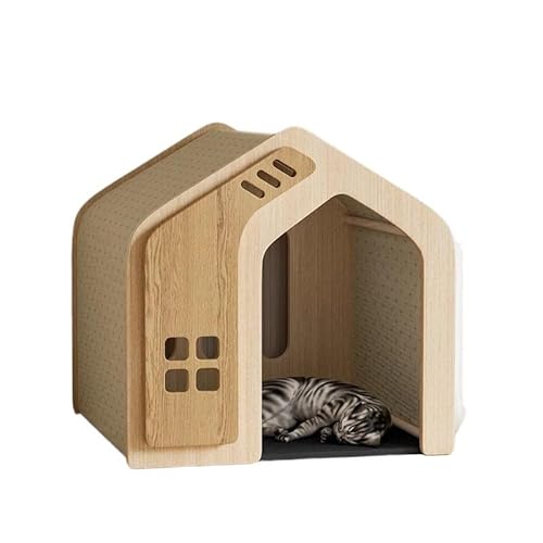 大型犬用 木製ペットハウス Lサイズ 耐荷重18kg 通気性屋根 屋外/屋内両用 組立式 | 行動学設計の犬小屋