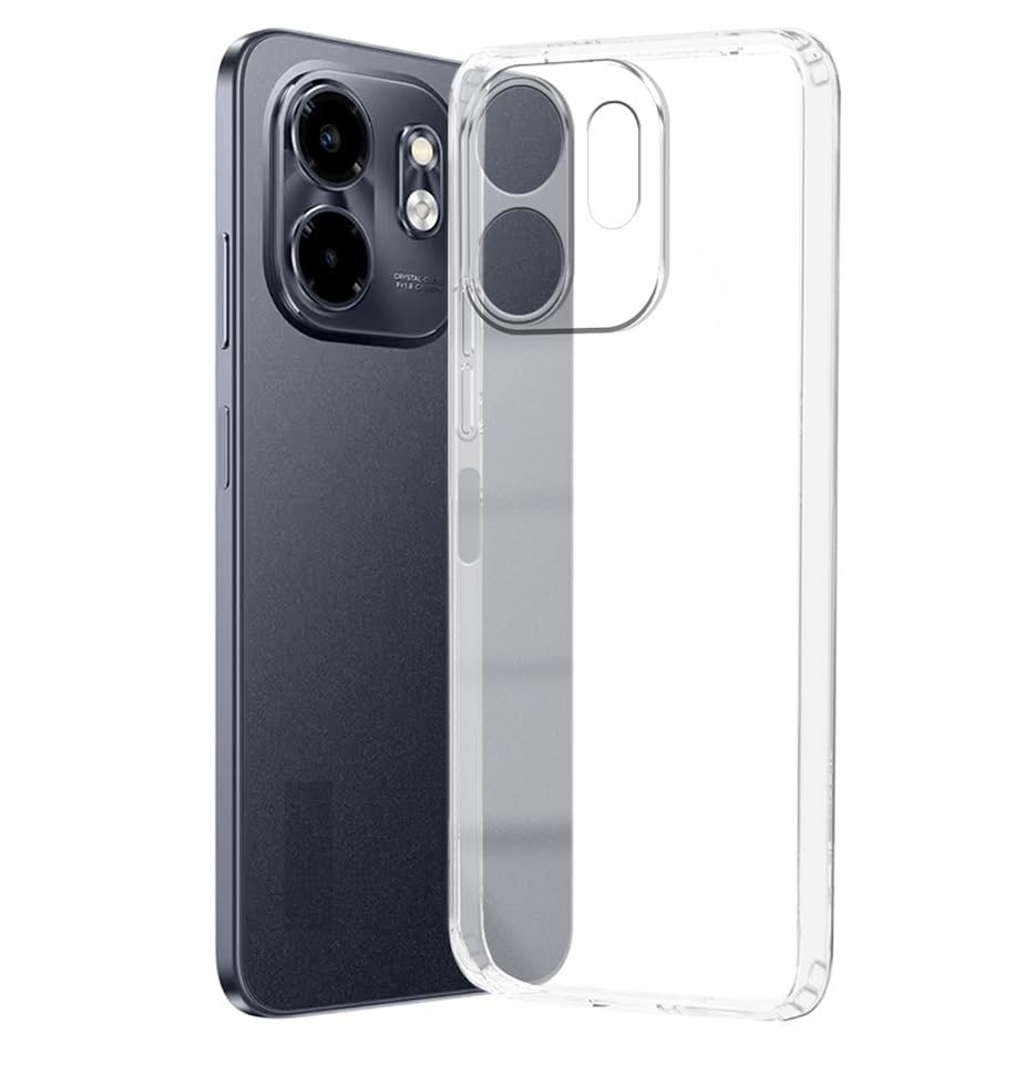 Image of COVERBLACK Soft Rubber Silicon Clear Case Back Cover for Compatible Model with Infinix Hot 50i - Transparent