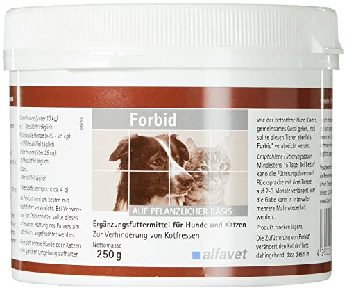 Alfavet Forbid Unité : 250 g Complément Alimentaire pour Chiens et Chats pour éviter Les crottes de Nourriture Rend Les déjections désagréables pour Les Chiens Cover