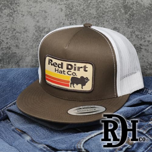 Image of Red Dirt Hat Company Wildlife Adjustable Snapback Hat (Pancho - Brown /White)