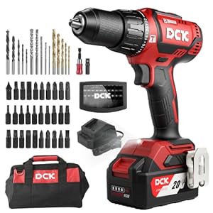 DCK 20V Brushless Hammer Drill, 531 in.lbs, 36000 BPM, 1/2″ Keyless All-Metal Chuck, 4.0Ah Battery, 22+1+1 Clutch, Impact Drill Kit for Drilling Brick Wall, Metal, Wood, KDJZ05-13