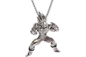 Personality Punk Fighting Yellow Hair Muscle Anime Character Pendant Necklace