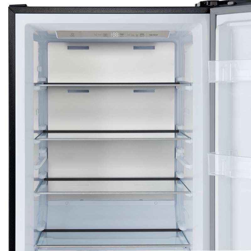 Forno Maderno 28" Convertible Upright Freezer/Refrigerator, 13.6 Cu.Ft., Energy Efficient Storage With Antique Brass And Stainless Steel Handles, Right Swing Door - Black on Fridge.com - View 3