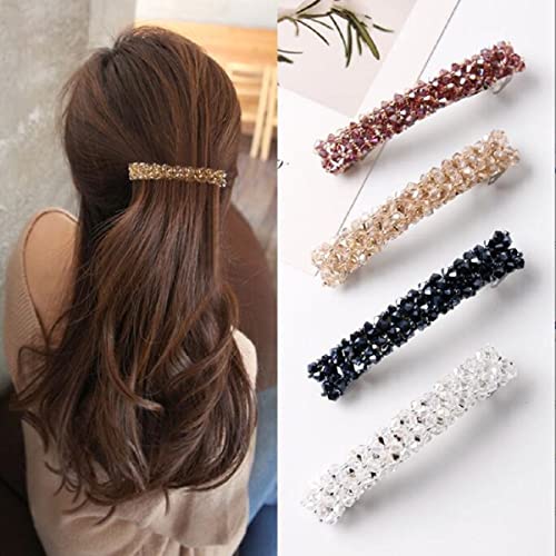 6 piezas de pinzas para el cabello con cristales brillantes y resorte para mujer y niña miniatura 1