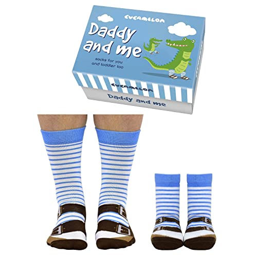 Daddy And Me Matching Sandal Socks 1 Pair UK 7-12 & 1 Pair UK 2-4 Years. Fathers and Son Matching Socks