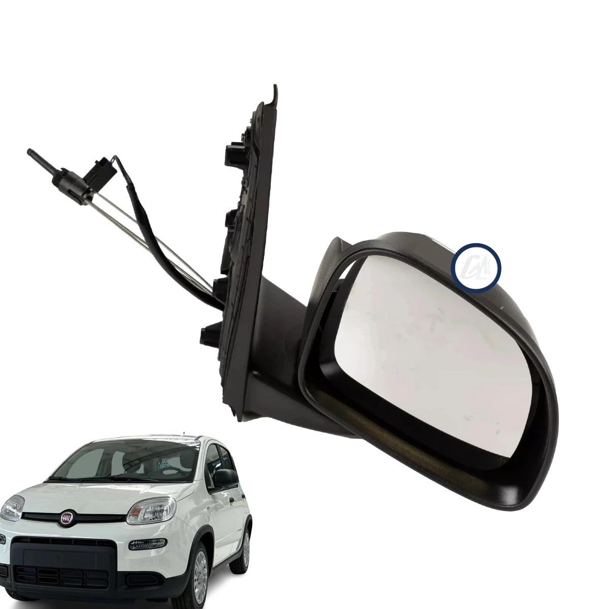 SPECCHIETTO RETROVISORE DESTRO NERO MECCANICO SENSORE TEMP. PER FIAT PANDA 3a 2012
