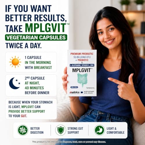 Image of Premium Probiotic 50 Billion CFU | 20 Strains + Prebiotic FOS + L-Glutamine + Vitamin C & Zinc | Supports Digestion & Bowel Movement | Helps Gas, Bloating & Constipation | Individually Sealed ALU-ALU Blister - Maintains Live Bacteria Till Consumption | 30 Veg Capsules