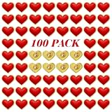 Quelay 100 Pcs Red Heart Pins Heart Disease Awareness Pins Brooch Lapel Brooches Pin for Costume Jewelry Accessory Month Medical Assistant Week Valentine's Day Fundraising Gift Giving