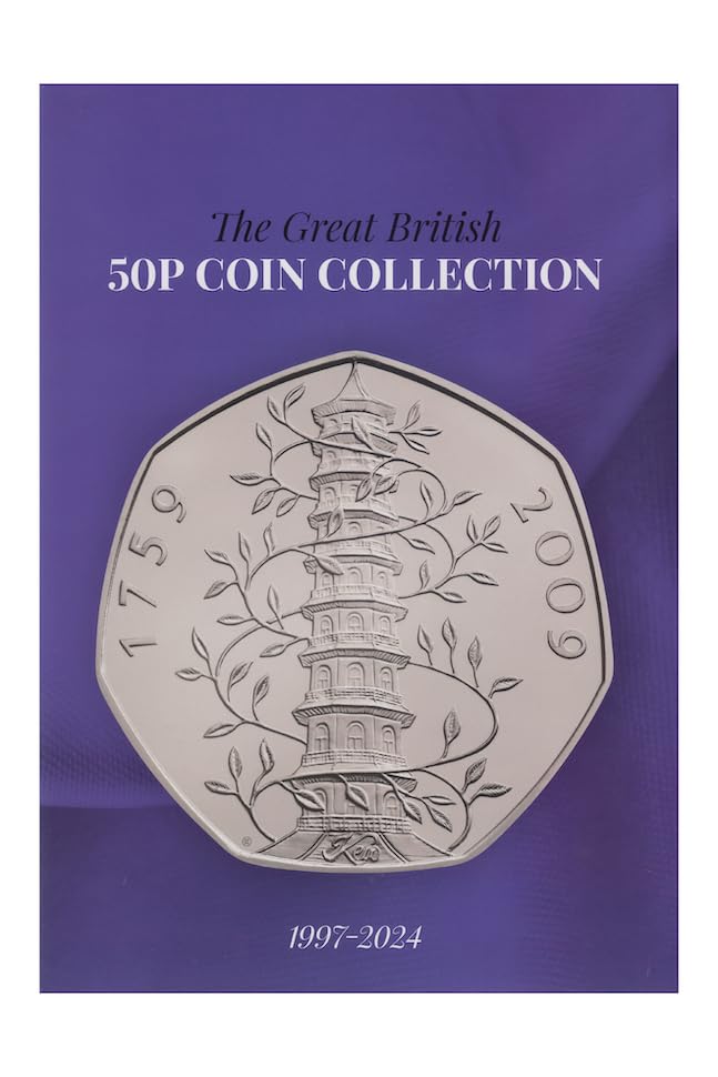New 2025 UK 50p Coin Hunt Album Folder Collectors 126 Coin Slot Kew Gardens, Salmon, Star Wars, Harry Potter 1997 - Up To Date KING CHARLES III