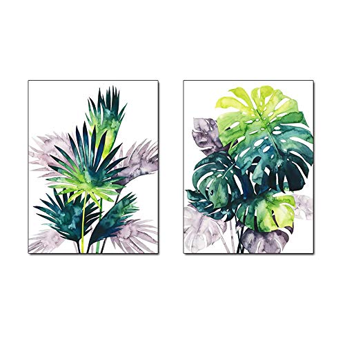 Affiche impression abstrait toile plante 60x90cm x2 minimaliste
