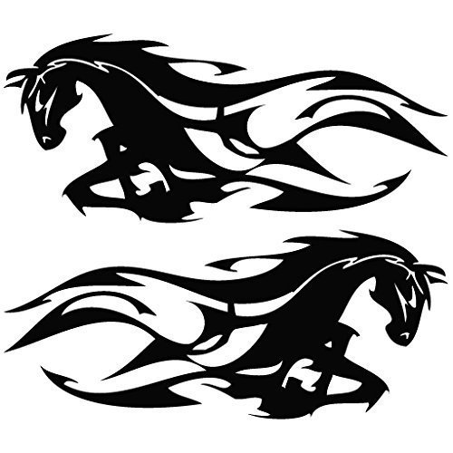 car stickers exterior Horse Flame Mirror - Animal Decal Vinyl Car stiker (pack of 2)-Self-Adhesive