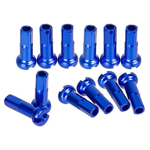 mollensiuer 72 Pieces Blue Alloy Bicycle Spoke Cap Spoke Nipples Bike Spoke Nipples End Tips Nipples End Caps Wheel Spoke Nipples Decor for Various Bicycles Spokes Cover
