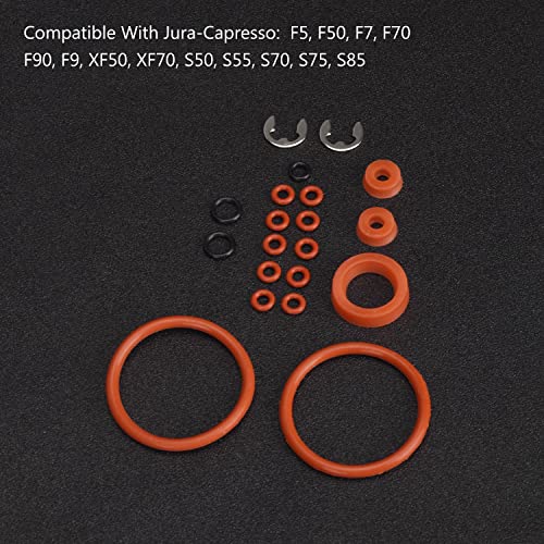 O-Ring Gasket Seal Set For J-Uracapresso Machines Brew Group & Drainage Valve O-Ring, Compatible With Most Jura C, E, Ena, F, J Series Machines, Fits C1000, E30, S75,Xs90 Model And Moer - With Lube #TOP4