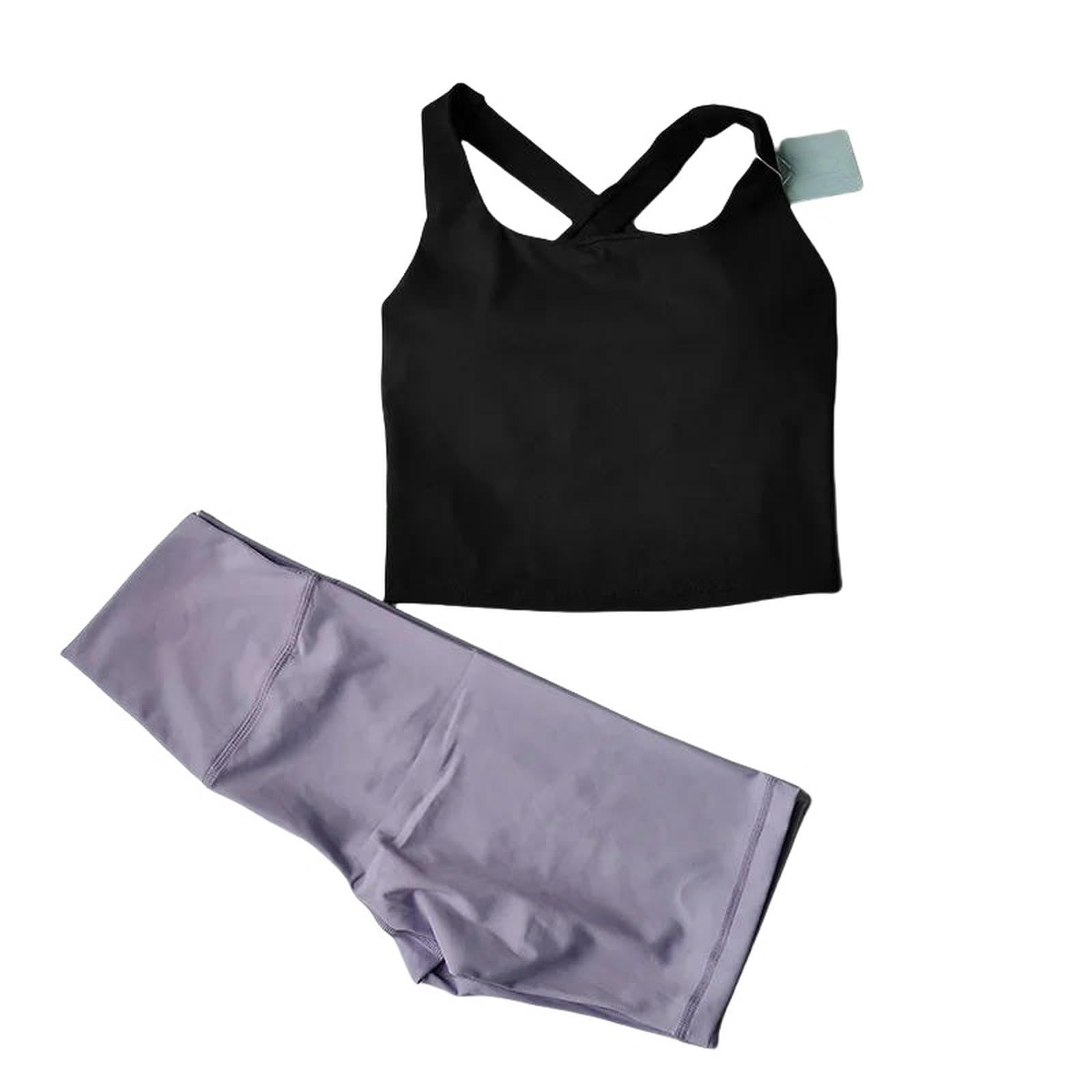 Conjunto de yoga para mujer, ropa deportiva de entrenamiento, ropa de gimnasio, pantalones cortos de cintura alta, trajes deportivos