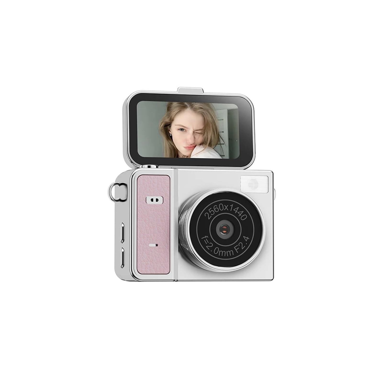 2026 New 1.47" Thumb Keychain Mini Action Camera | Retro Tiny Camcorder Video Recorder with Memory Card Slot(Add 8G,Pink)-image-20