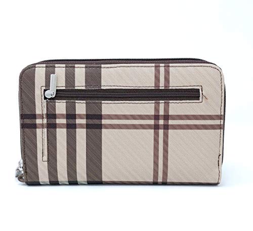 Cash Budgeting Wallet (Brown plaid), Zip Around, Accordion File System, Wristlet Strap, Women's Wallet2