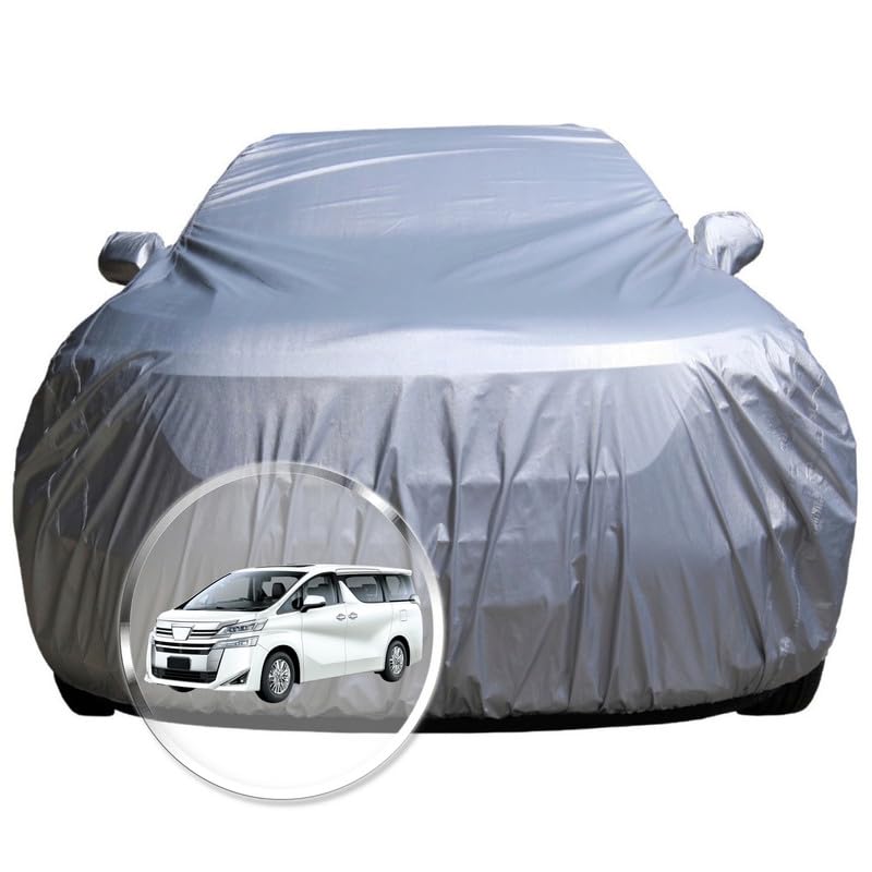 Image of NEODRIFT 'CrystalTech' Car Cover for Toyota Vellfire (All Weather Protection, 100% Water-Resistant, Tailored Fit, Multi-Layered & Breathable Fabric) (Colour: Crystal Silver)