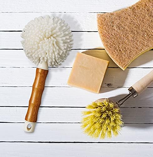 Image of HIC Kitchen Bamboo Glass Brush, Bamboo with Non-Scratch Foam Tips