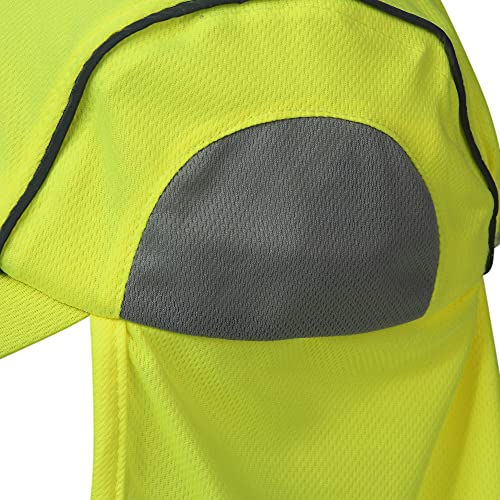 AYKRM High Visibility Yellow Legionnaires Cap/Reflective hat (Yellow+Gray, 58CM) - Image 5