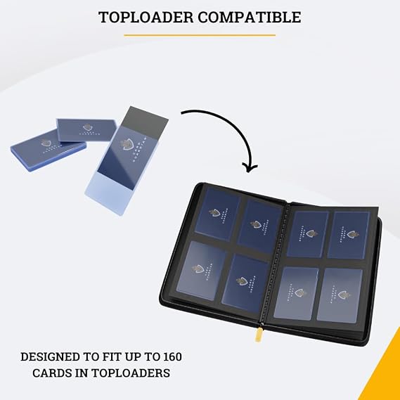 Card Guardian Toploader 4 Pocket Premium Binder with Zipper, Purple