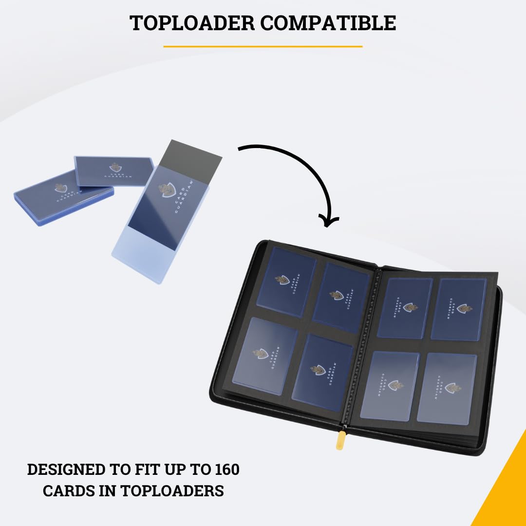 Card Guardian - Portfel premium z 4 kieszeniami zapinanymi na zamek błyskawiczny na 160 kart, kieszenie otwierane z boku, kompatybilny z kartami sportowymi i kolekcjonerskimi TCG (różowy)
