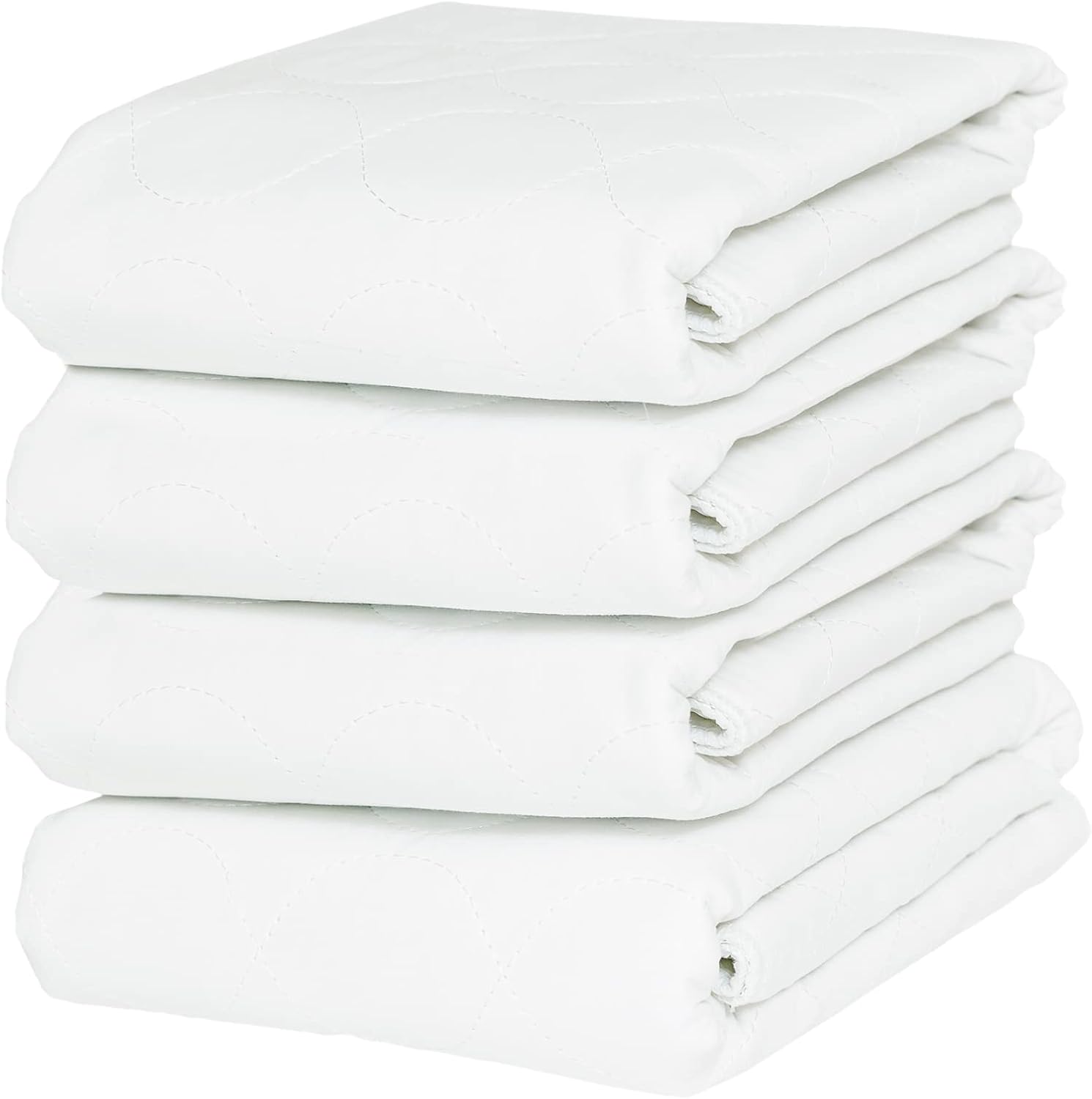 PRIVA 4 Pack Waterproof Washable Incontinence Bed Pads, 24 x 34 Inch Reusable Bed Wetting Underpad, Heavy Duty Mattress Protection for Elderly Seniors, Kids, Pets, Ultra Absorbent Pee Pads : Health & Household