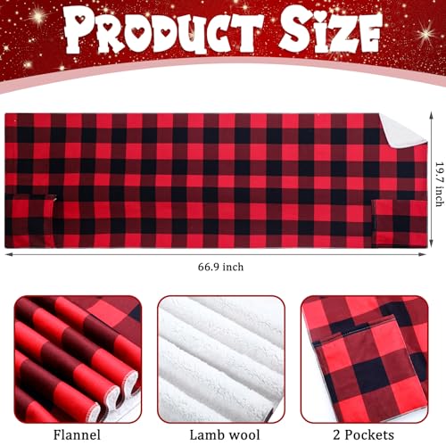 Jiuguva Warm Shawl Wraps for Women Plaid Christmas Gifts for Elderly Grandma Gifts Flannel Warm Shawl Wrap with Large Front Pocket for Senior Women Grandma2