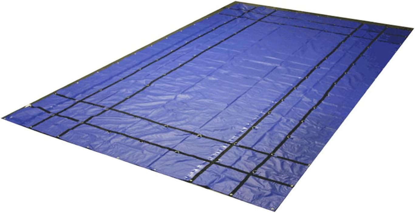 Mytee Products 16' x 18' Flatbed Truck 18 Oz Steel Tarp with 4 FT Drop - Black Heavy Duty Vinyl Waterproof Tarp for Trailers to Protect Cargo from Wind, Rain, Snow and Sun