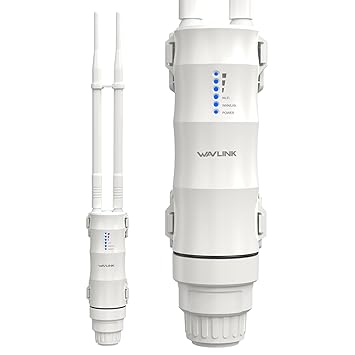 WAVLINK AC600 Outdoor Long Range Weatherproof WiFi Extender/Wireless Access Point with Passive POE, Dual Band 5G+2.4G, 2x7dBi Omni Directional Antennas,Supports Router/AP/Repeater/WISP Modes