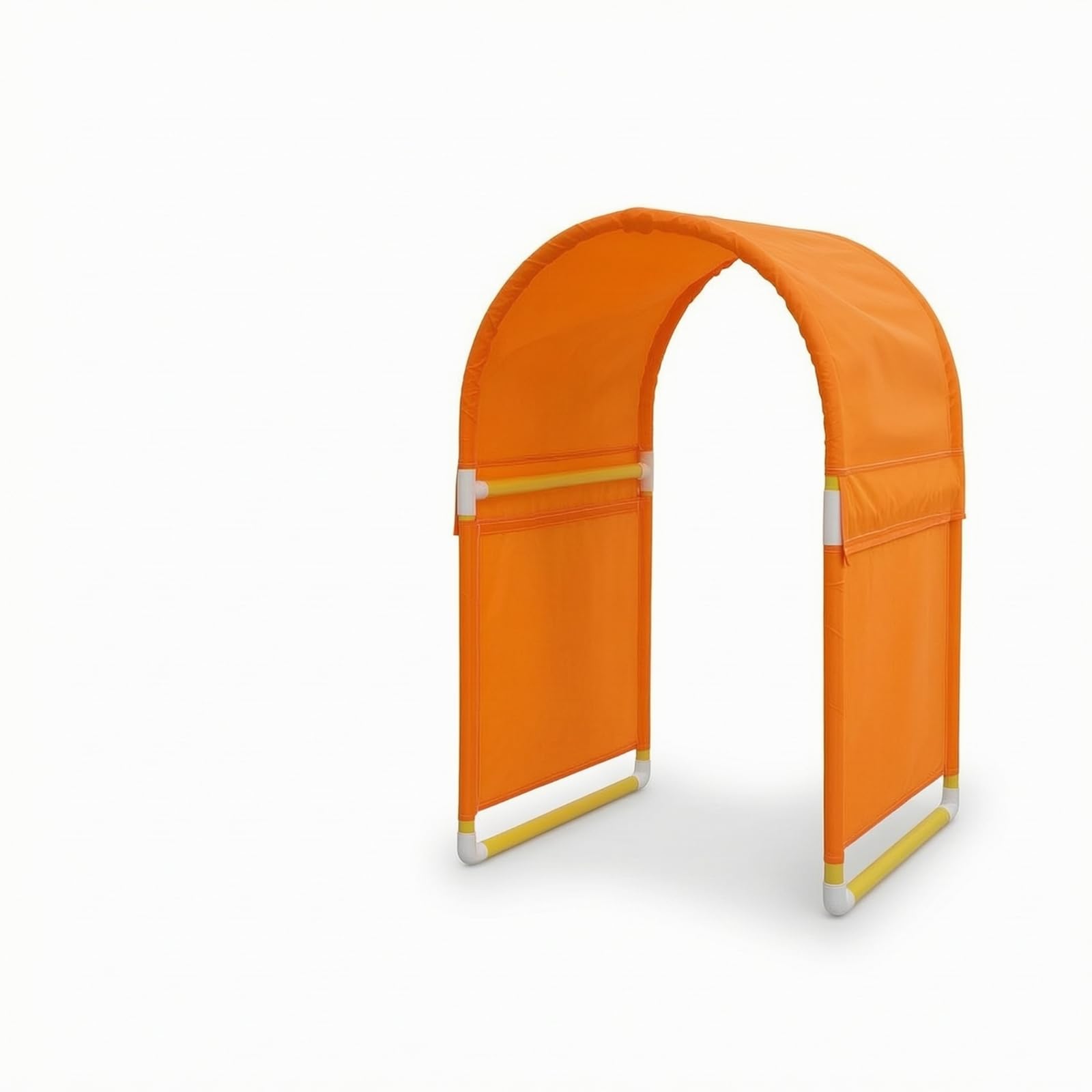 Children Training Tunnel Krabbeltunnel Spieltunnel Bewegungstunnel Motorikbogen mit Leichtem PVC-Gestell Und Textilbezug für Motoriktraining Und, Orange