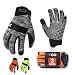 Vgo… High Dexterity Synthetic Leather with Silicone for Antislip Work Gloves Multipurpose(3Pairs,Color Grey,High-Vis Orange+Green,9/L, 10/XL)