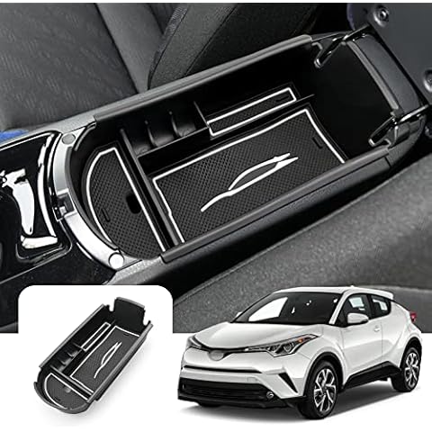LFOTPP Car Armrest Organizer for T*oyota C-HR CHR 2016-2022, Center Console, CHR Armrest Tray, Glove Compartment Storage Box Interior Accessories (White) Cover