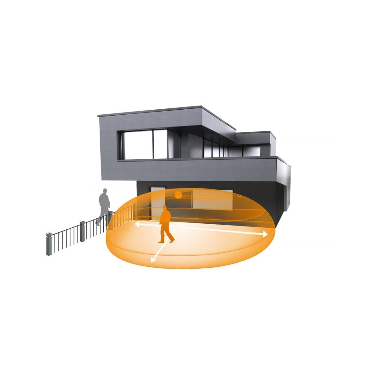 Steinel Detector de Movimiento iHF 3D Antracita, Sensor de Movimiento de 160°, Rango de 1-5 m, Ajustable en 3 Zonas Mediante Bluetooth