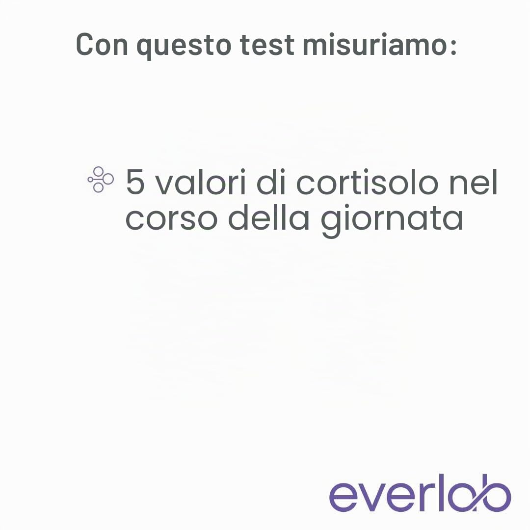Test del profilo giornaliero del cortisolo – Misurare i livelli di cortisolo durante il giorno | Test di saliva ormonale per esaurimento e stress| Auto-test per la casa