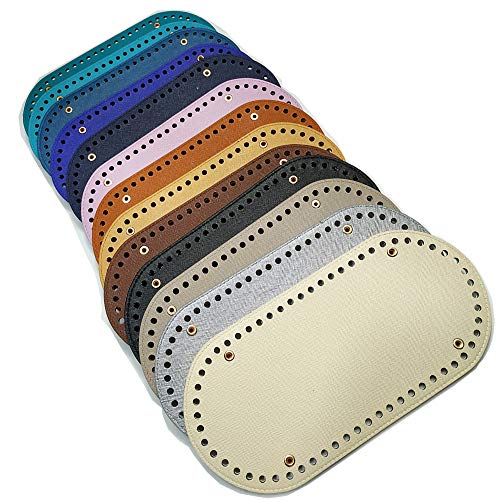 POFET DIY Knitting Crochet Bags Pu Leather Handbag Bottom Shaper Pad Weaving Bags for Handmade DIY Bag Accessories 25x12x0.4cm White - Image 2