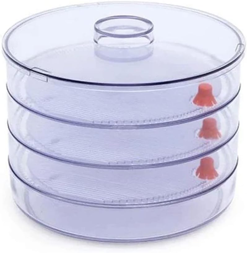 Mclear Plastic Sprout Maker Box With 3 Container for Home Making Fresh Sprouts Beans - Hygienic Sprout Maker for Healthy Living (3 Compartments), Brown