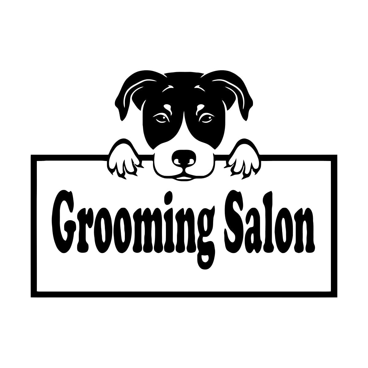 Vinyl Wall Decal House Pet Animal Dog Head Grooming Salon Stickers Mural Removable Posters Sign Home Interior Decor Extra Large - 55x75cm