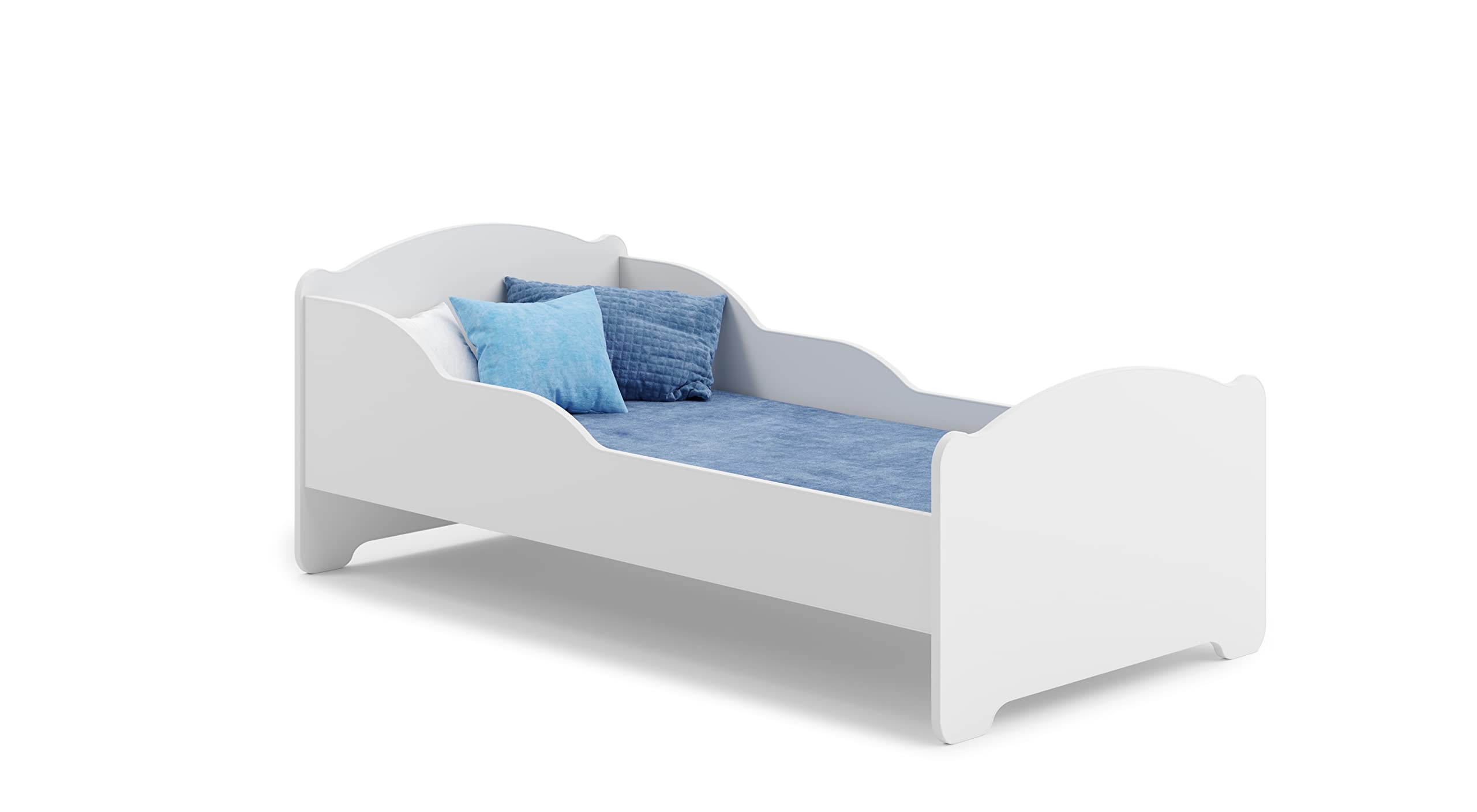 KOBI Cama para Niños con Colchon MICHAS | Camas Infantiles Blanco | Cama Niño | 160x80 | Cama Pequeña Niña | para Chica o Chico | Muebles Camas Infantiles | Habitación Juvenil | Conjunto Completo