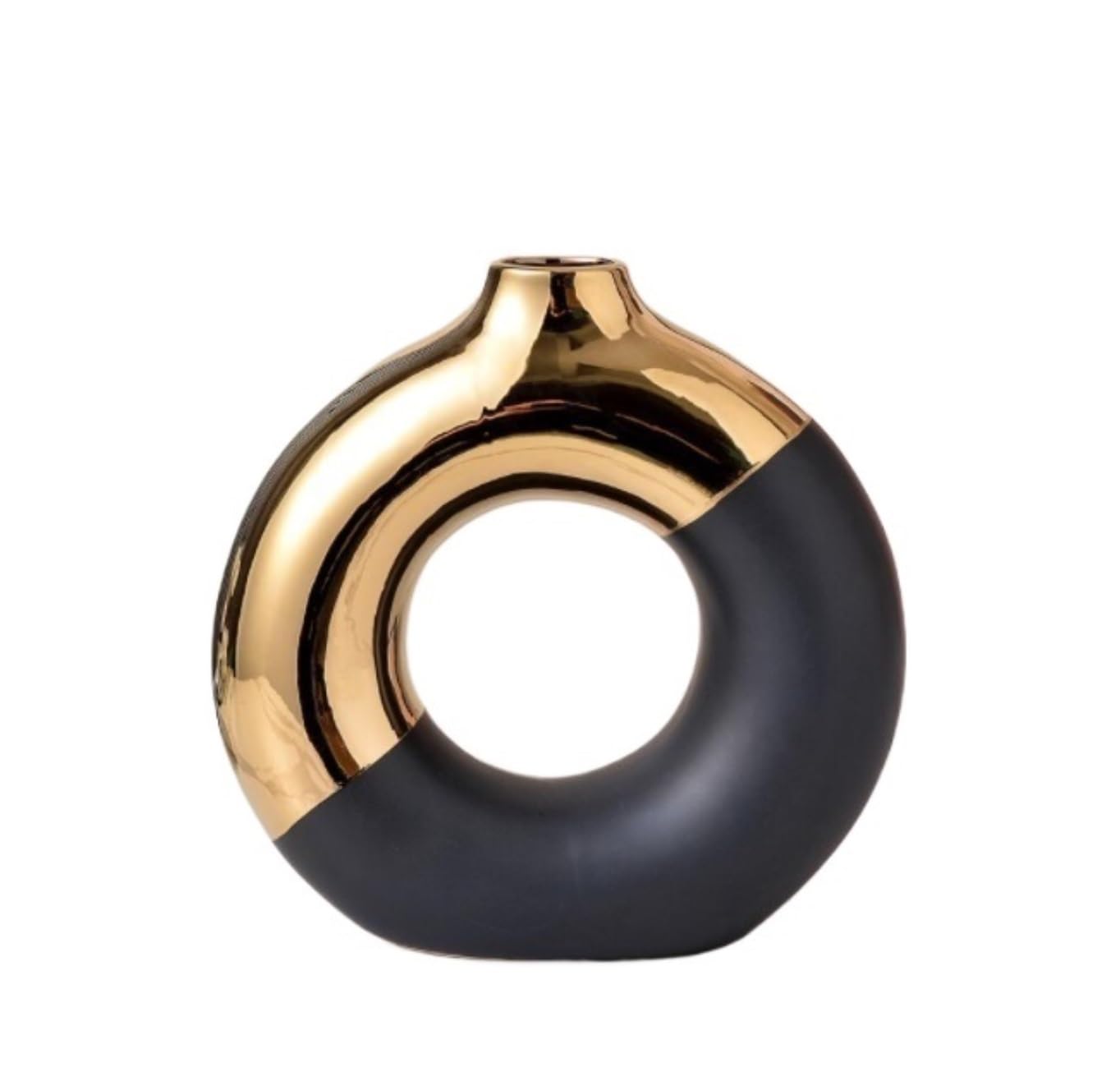 Wazon Dekoracyjny Ceramiczny Wazon Na Pączki Trawę Pampasową Nowoczesne Wazony Dekoracje Ślubne Do Salonu Dekoracja Domu(Black,20.5 * 20.5 * 7.5cm)