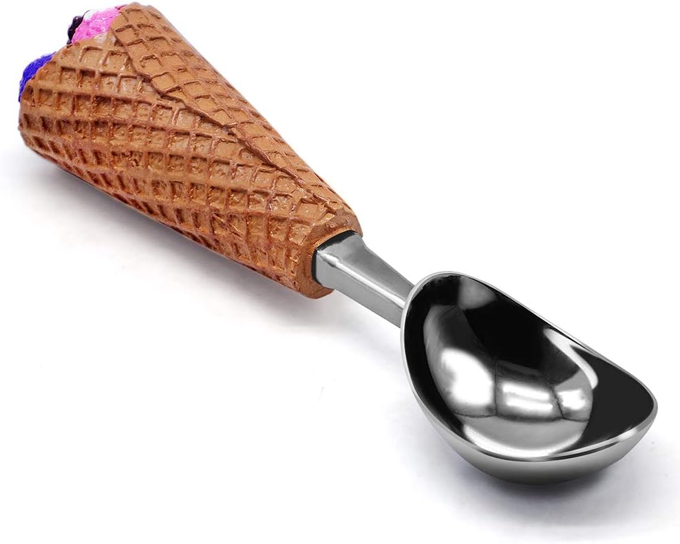 Sunnyac Ice Cream Scoop, Solid Zinc Alloy Melon Baller Scooper, Creative Spoon with Nonslip Resin Handle, For Ice Cream Ball DIY, Dishwasher Safe