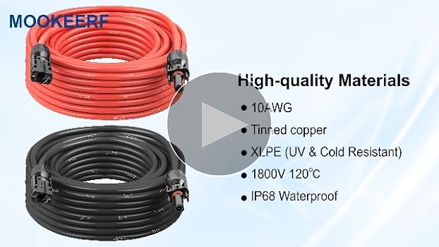 MOOKEERF Solar Panel Extension Cable   10AWG 50FT Solar Wire wit 並行輸入品